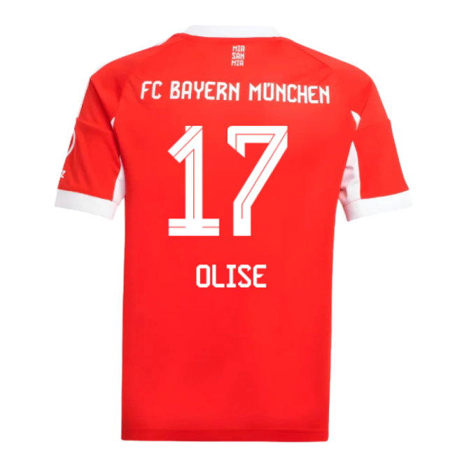 2025-2026 Bayern Munich Home Shirt (Kids) (Olise 17)-SoccerKits Hub | Buy Soccer Jerseys Online